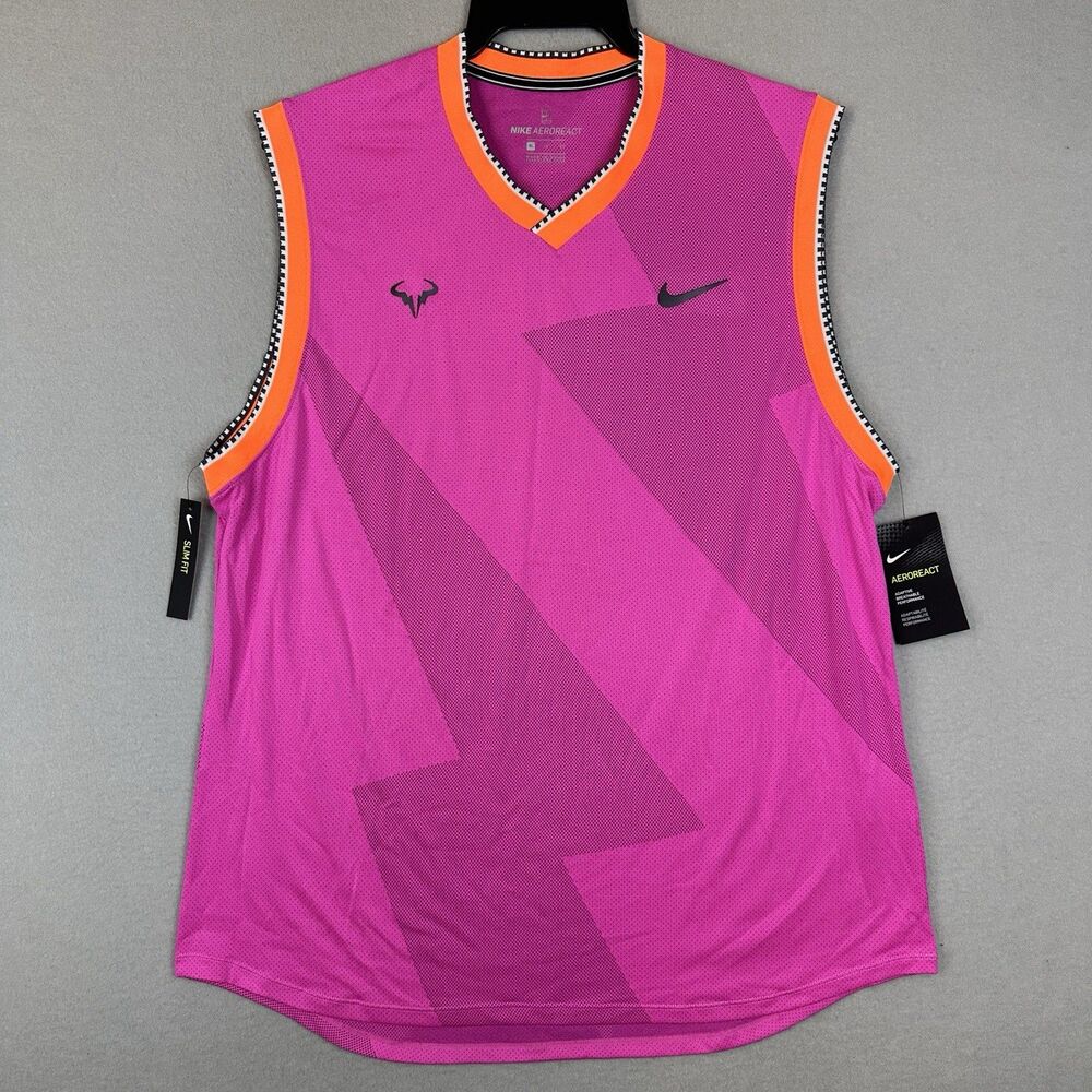 NWT Nike Rafa Nadal XL AeroReact 2019 Indian Wells Sleeveless Shirt BV1099-686